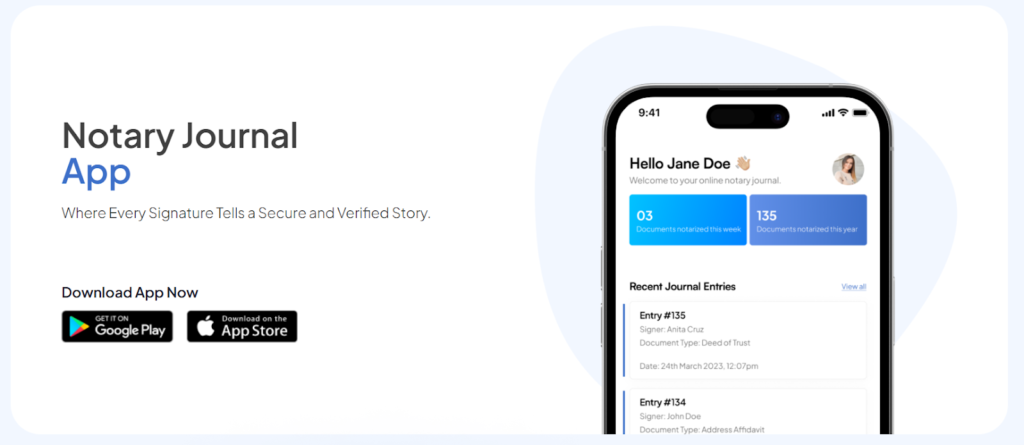 notary journal app streamlines your online notarization experience.