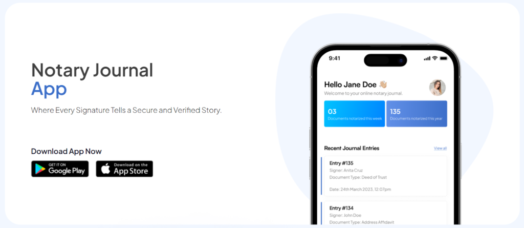 notary journal app connects you with a notary public virtually